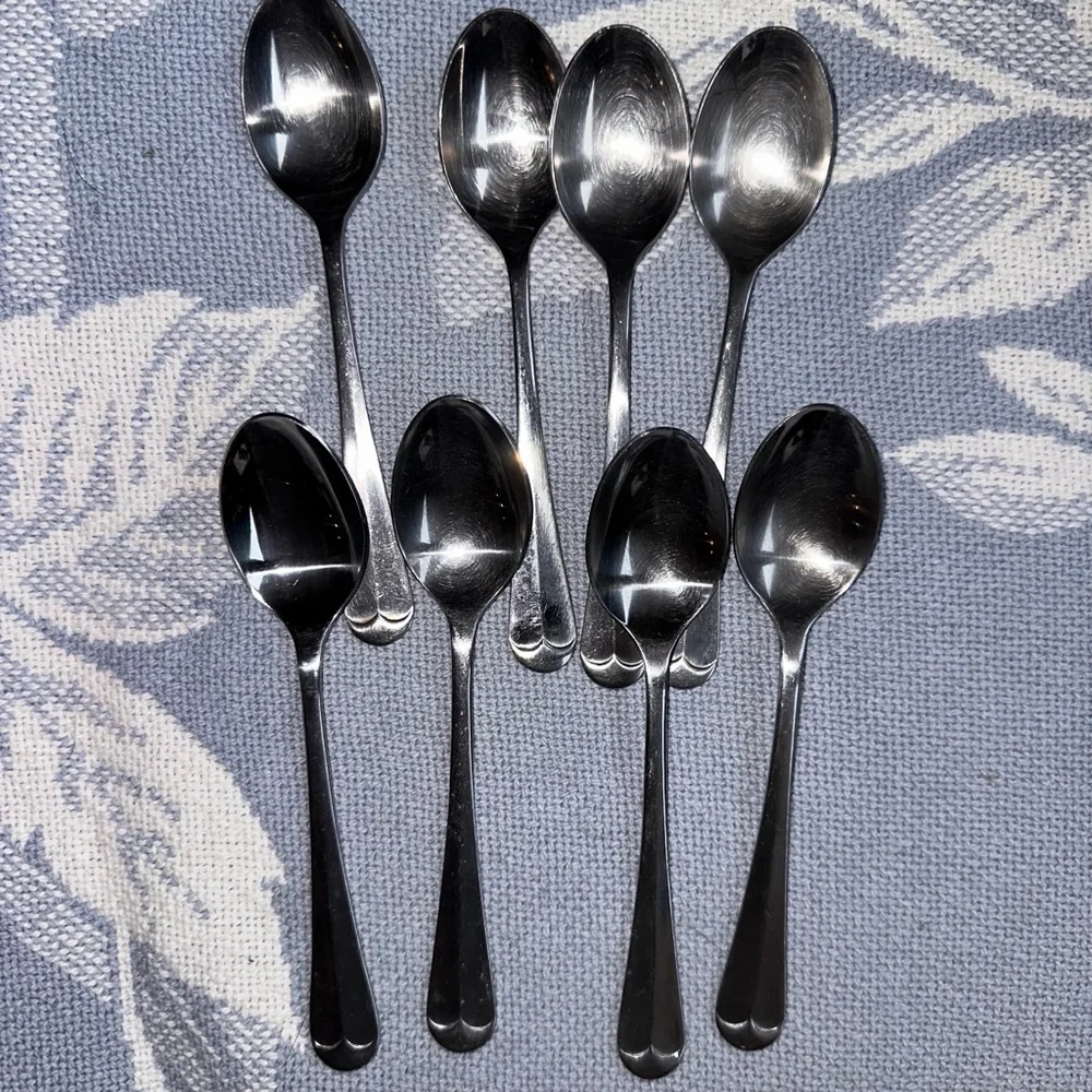 Vintage Imperial Stainless Steel Korea Teaspoon Lot Of 8